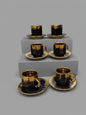 Gilded Eclipse: Faceted Cup & Saucer Set