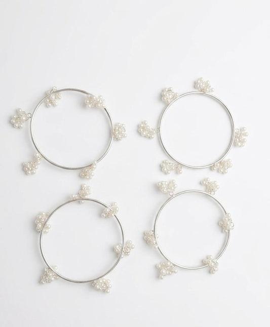 Pearl Blossom Bangle Set
